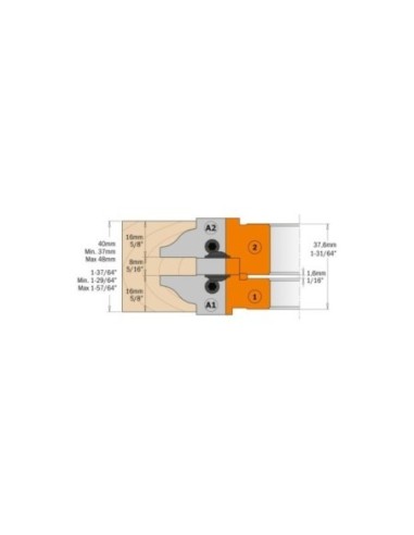 Set di 3 teste portacoltelli per antine e portoncini